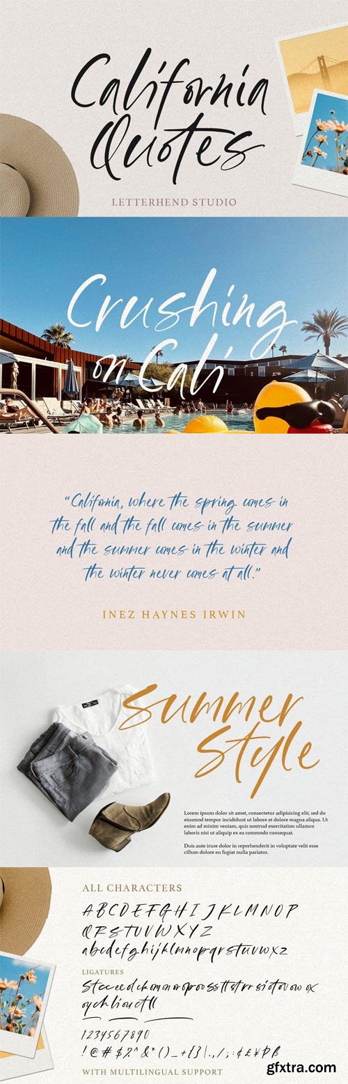 California Quotes - Casual Handwriting Typeface California Quotes - Casual Handwriting Typeface