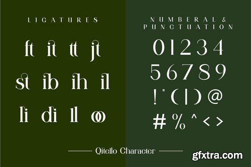 Qitello Ligature Serif Typeface