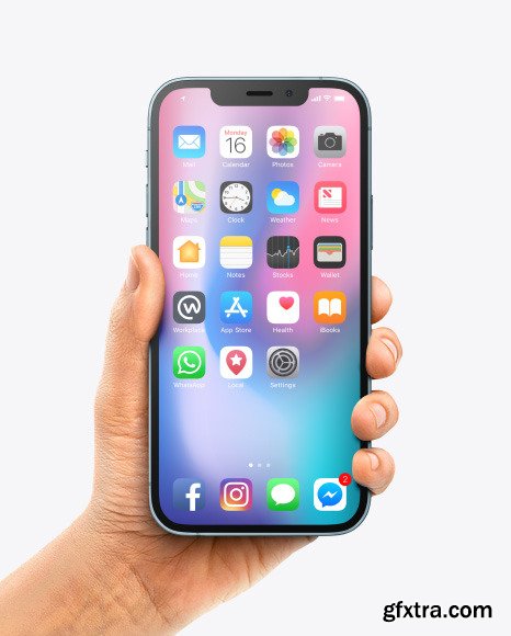 Apple iPhone 12 Pro Max in Hand Mockup 86103