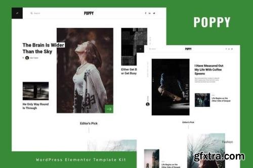 ThemeForest - Poppy v1.0.0 - Blog & Magazine Elementor Template Kit - 33138768