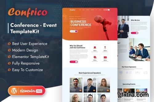 ThemeForest - Confrico v1.0.1 - Event & Conference Elementor Template Kit - 33072021