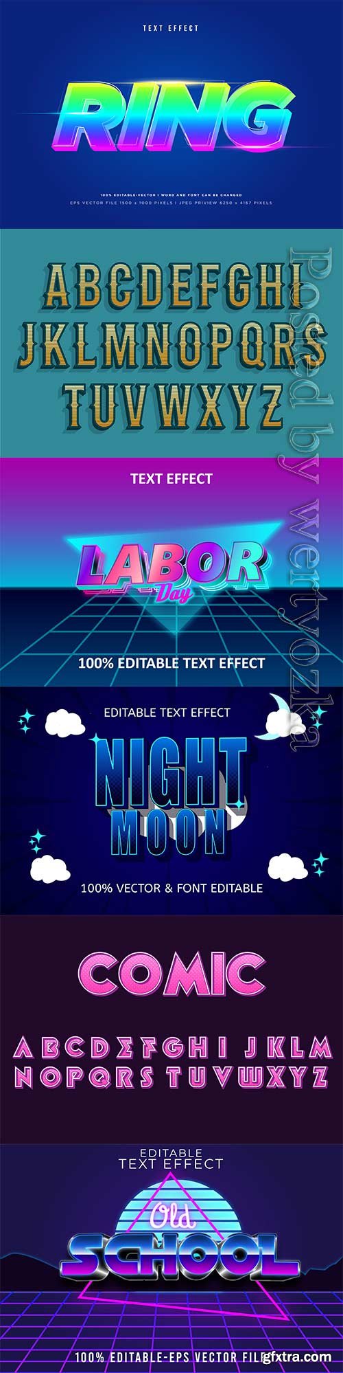 3d editable text style effect vector vol 713