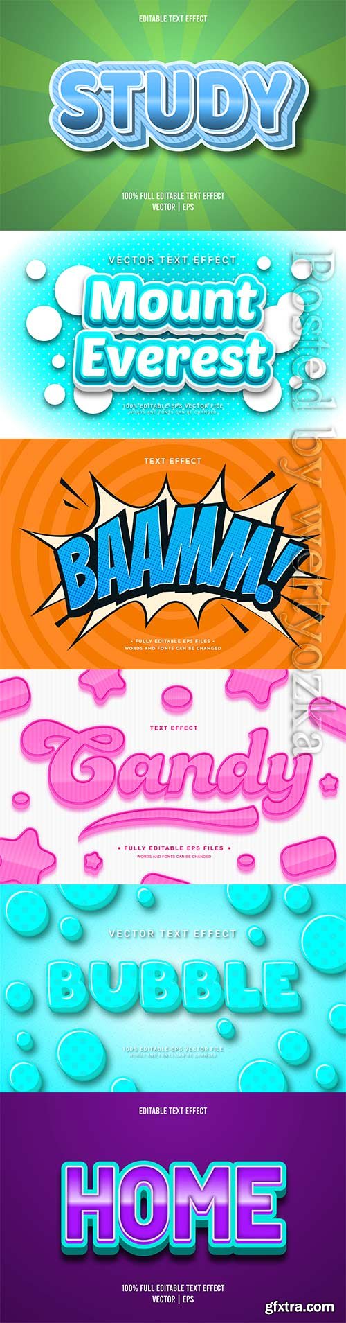 3d editable text style effect vector vol 712