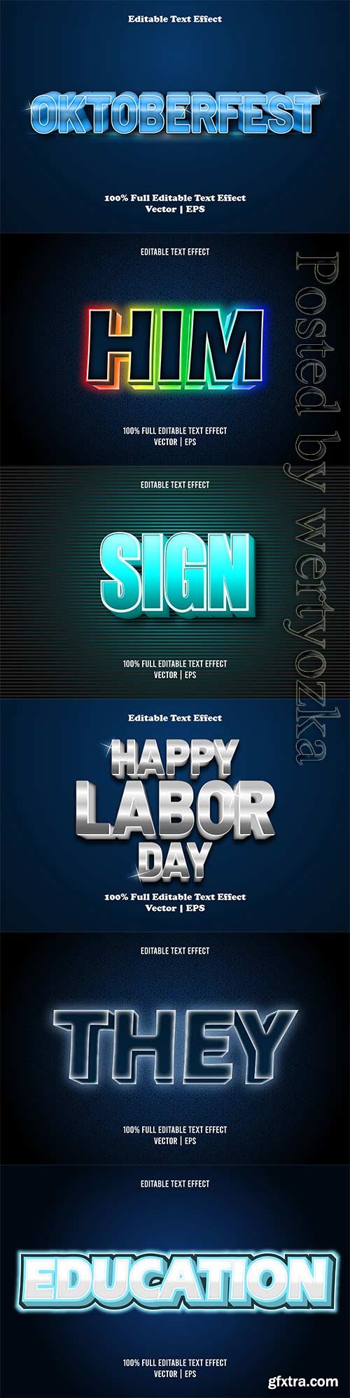 3d editable text style effect vector vol 709