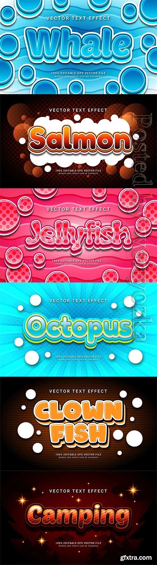3d editable text style effect vector vol 711