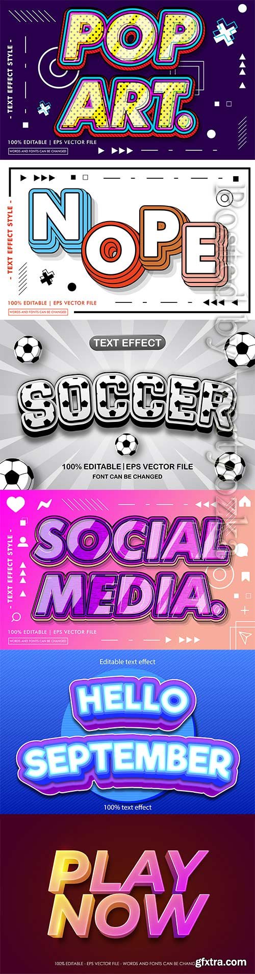 3d editable text style effect vector vol 715