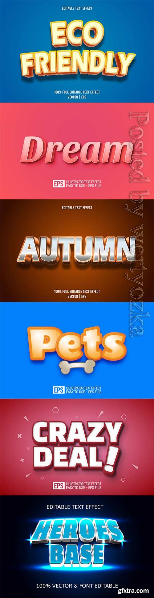 3d editable text style effect vector vol 707