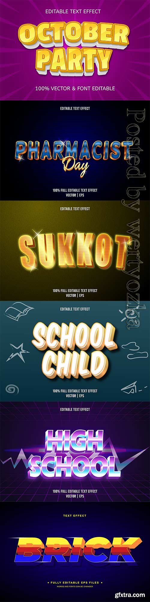 3d editable text style effect vector vol 705