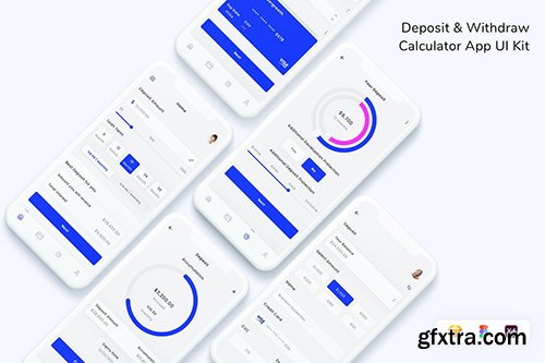 Deposit & Withdraw Calculator App UI Kit Deposit & Withdraw Calculator App UI Kit
