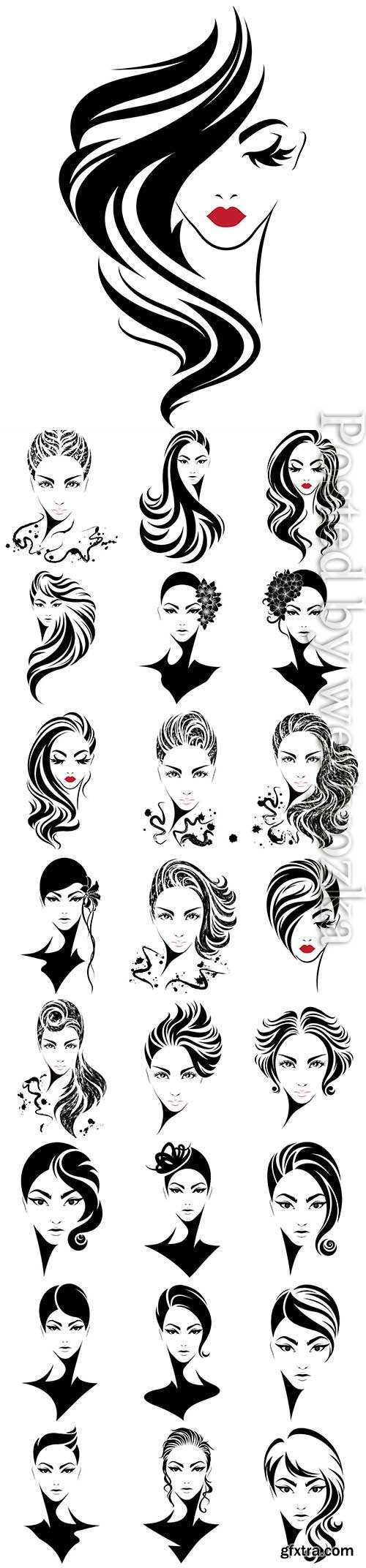 Girls with different hairstyles in vector Girls with different hairstyles in vector