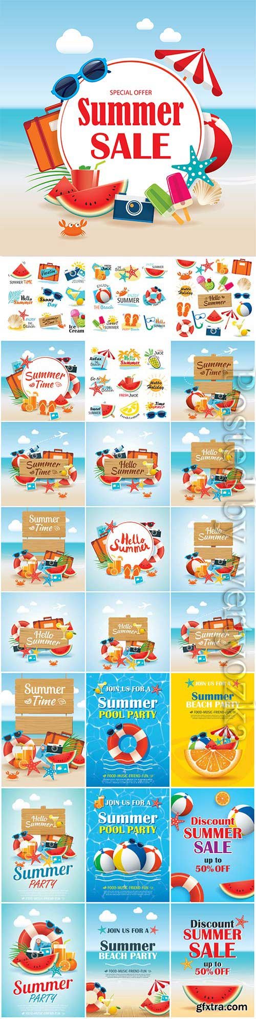 Summer sales illustration in vector Summer sales illustration in vector