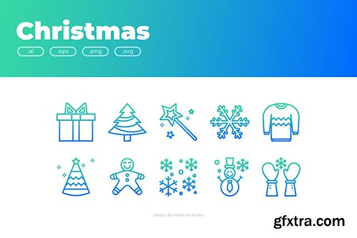 30 Christmas Icons - GRADIENT QB2YFWD 30 Christmas Icons - GRADIENT QB2YFWD