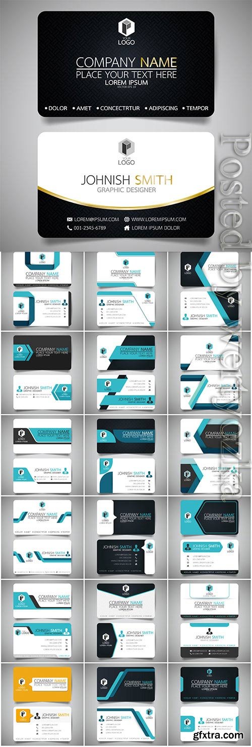 Business cards for business companies in vector