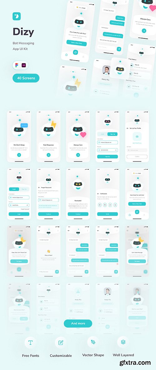 Dizy - Bot Messaging App UI Kit Dizy - Bot Messaging App UI Kit