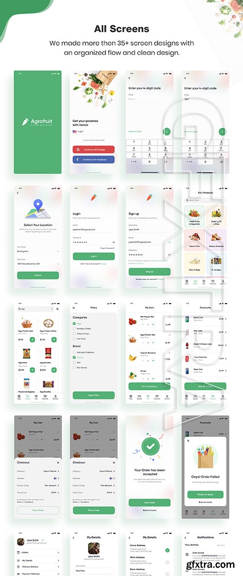 Agrofruit | Groceries App UI Kit Agrofruit | Groceries App UI Kit