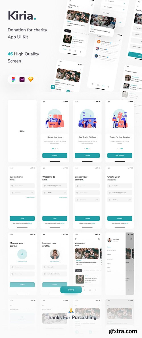 Kiria - Donation for charity App UI Kit