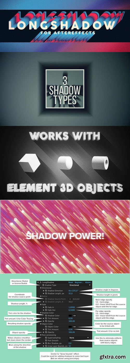 LongShadow 1.14.2 Plugin for Adobe After Effects (Win/Mac)