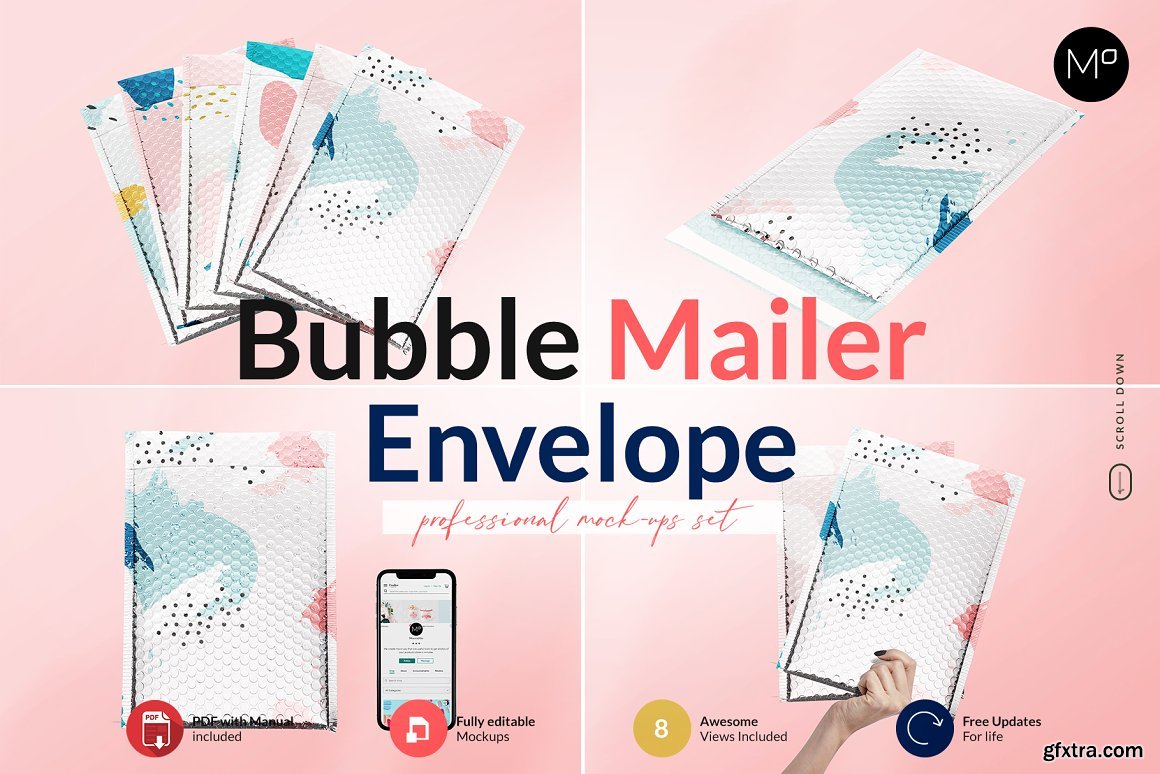 CreativeMarket Bubble Mailer Envelope Mockups Set 6234407 » GFxtra