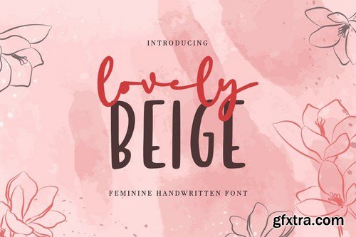 lovely beige - feminine handwritten font