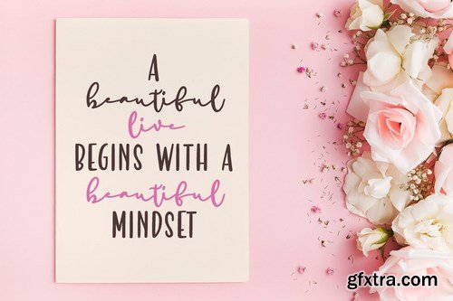 lovely beige - feminine handwritten font