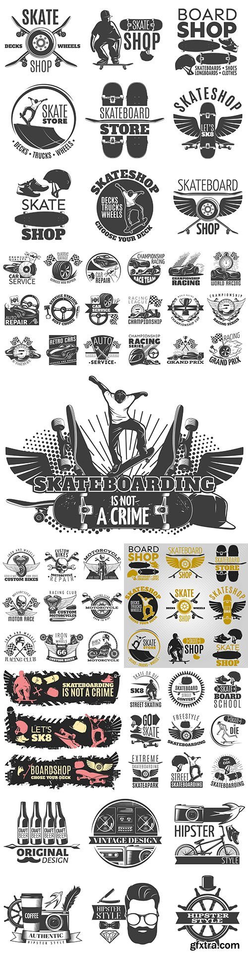 Vintage antique emblems and logos with text design 8 Vintage antique emblems and logos with text design 8