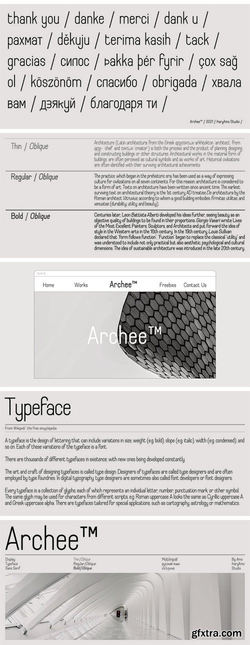 Archee Font Family Archee Font Family