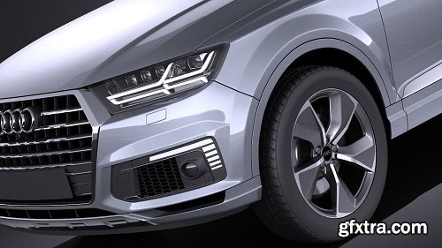Audi Q7 E-Tron 2017 (vray) 3D Model