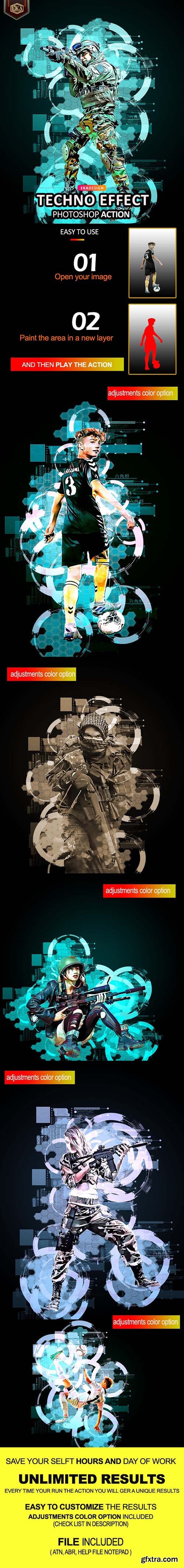 GraphicRiver - Techno Effect Photoshop Action 32383559