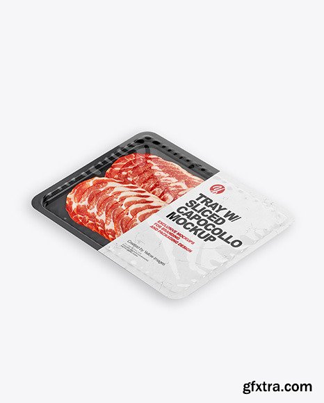Plastic Tray With Glossy Film & Capocollo mockup 86385