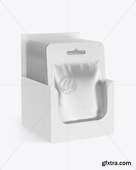 Metallic Sachets w/ Kraft Box Mockup 86611