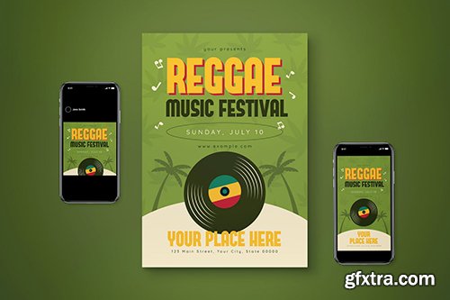 Reggae Music Flyer Set XUFVM2E Reggae Music Flyer Set XUFVM2E