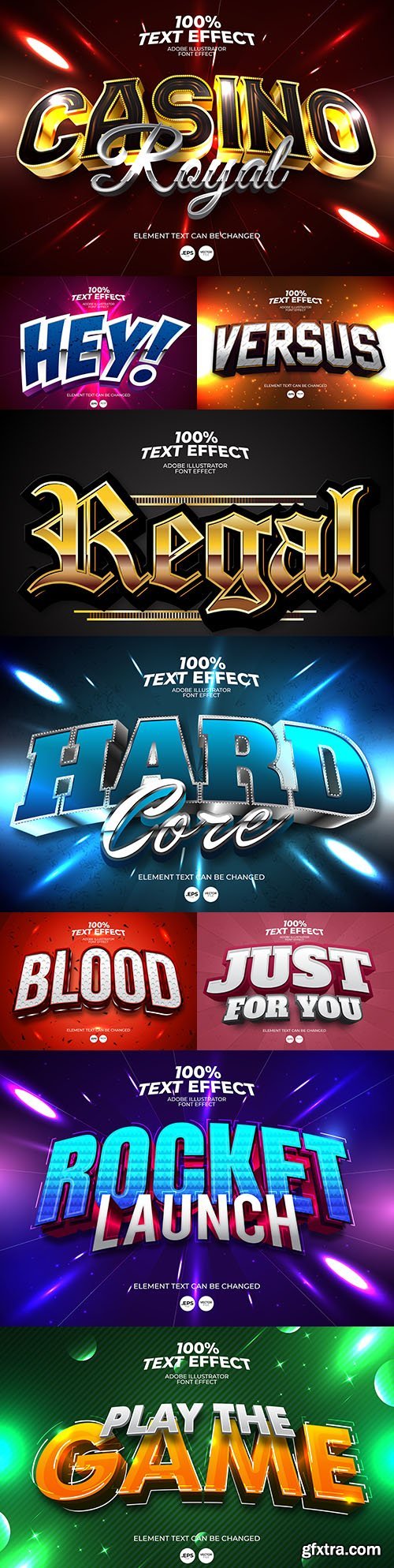 Editable font effect text collection illustration design 175