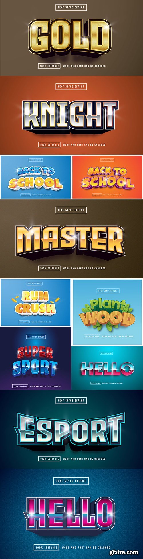 Editable font effect text collection illustration design 164