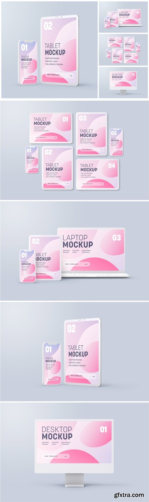Multi Device Clay Mockup Set