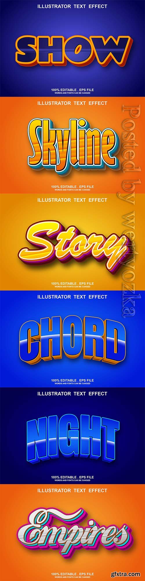 3d editable text style effect vector vol 803