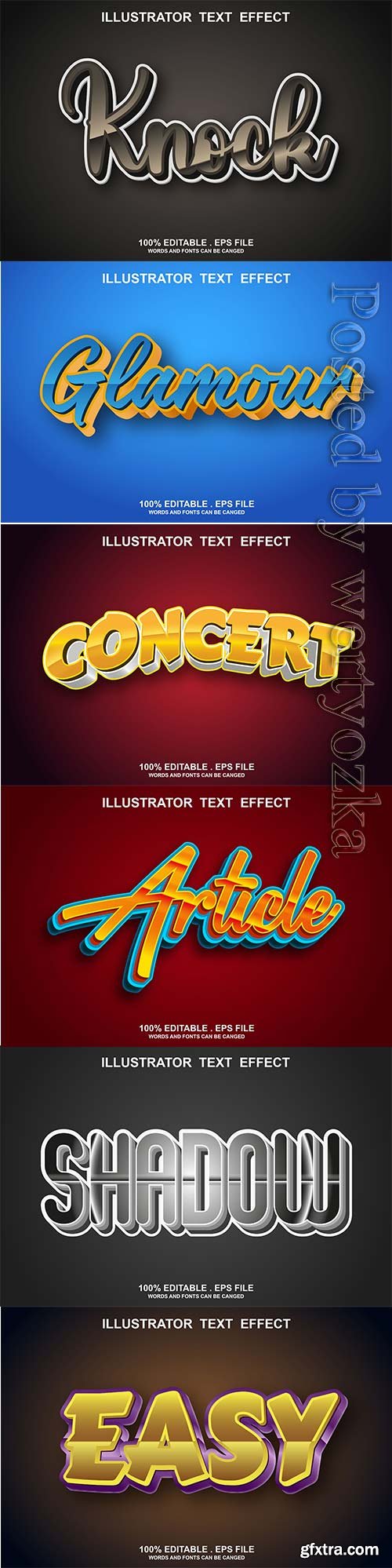 3d editable text style effect vector vol 805