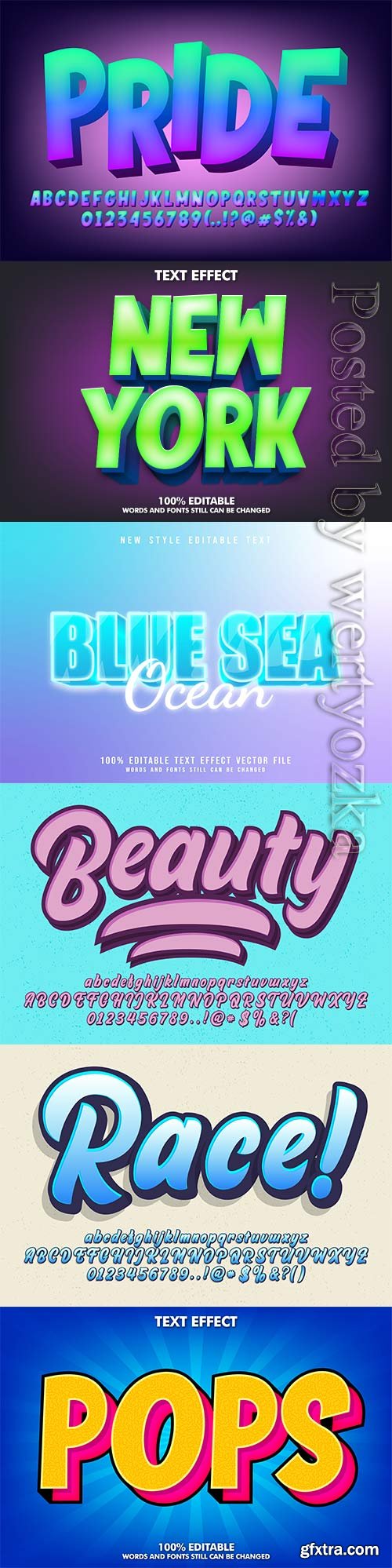 3d editable text style effect vector vol 798