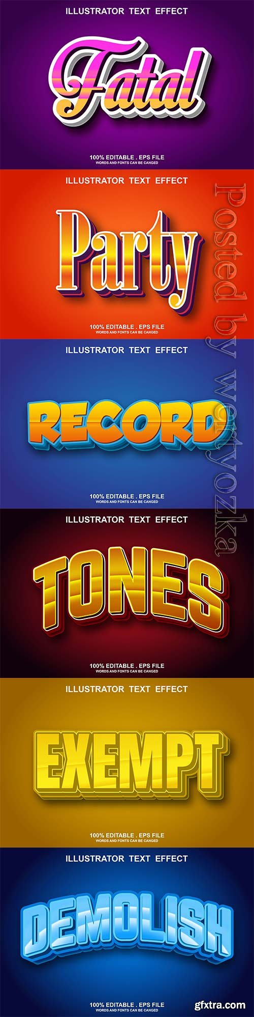 3d editable text style effect vector vol 802