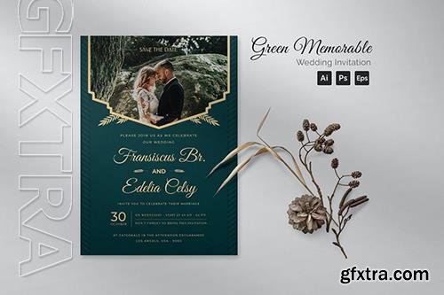 Green Memorable Wedding Invitation DQASPED