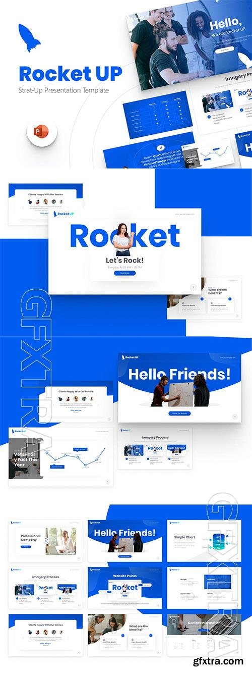 Rocket Up Start Up PowerPoint Template L435448