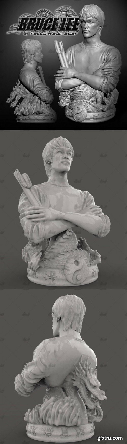 Bruce Lee Yellow Suit Bust – 3D Print Model
