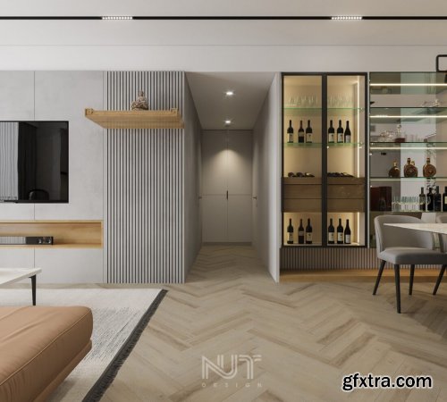 Interior Kitchen &ndash; Livingroom Scene By Nguyen Ngoc Tung