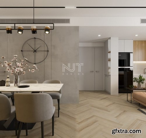 Interior Kitchen &ndash; Livingroom Scene By Nguyen Ngoc Tung