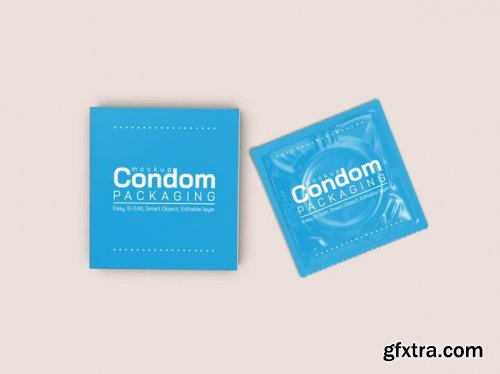 Condom packaging mockup 