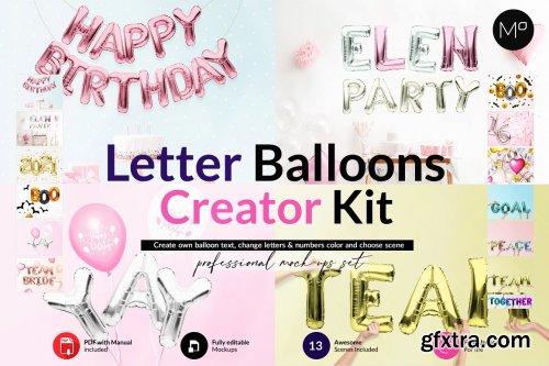 CreativeMarket - Own Letter Baloons Scene Creator 6165155