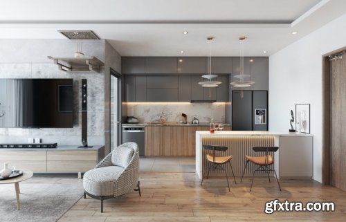 Interior Livingroom Scene Sketchup by Ha Anh 