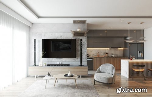 Interior Livingroom Scene Sketchup by Ha Anh 