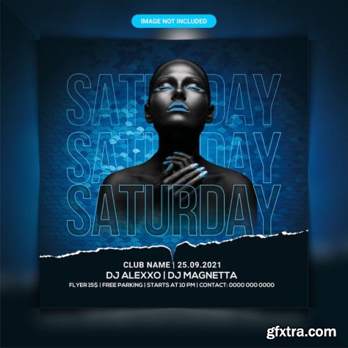 Saturday night club party flyer