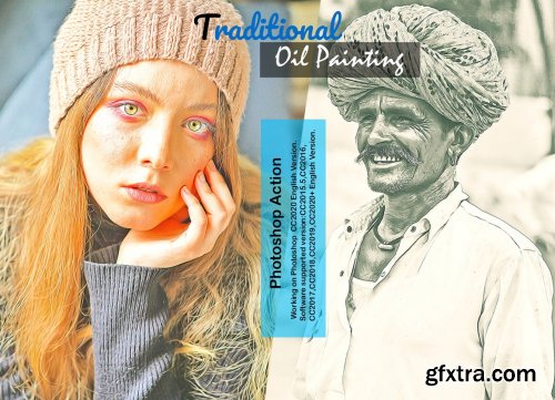 CreativeMarket - Traditional Oil Painting PS Action 6272887