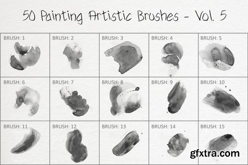 CreativeMarket -   50 Painting Artistic Brushes - Vol. 5 6259372